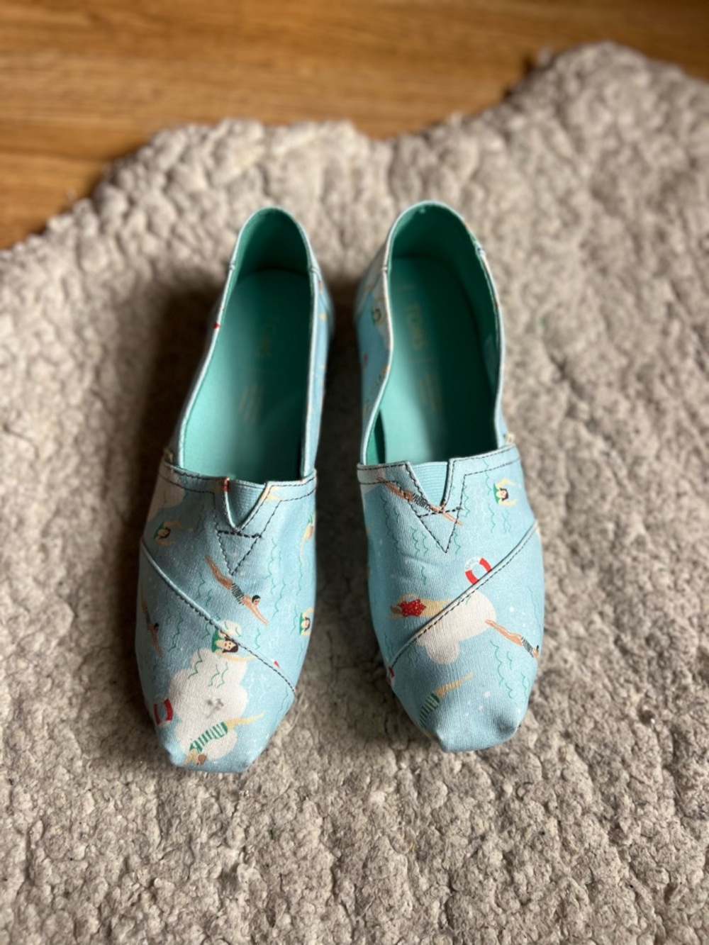TOMS Blue Glow Swimmers Alpargata Slip On Canvas Shoes Women's 8.5 - Picture 4 of 13
